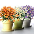 thumbnail image 4 of TETOU 4 Bundles Artificial Daisies Flowers for Garden UV Resistant Fake Greenery Plant Indoor Window Office Decor(Orange), 4 of 7