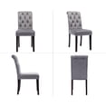 thumbnail image 2 of Guyou Velvet Leather Dining Chairs Set of 2, Mid Century Modern Solid Wood Parsons Chairs, Button Tufted Upholstered Armless Side Chairs with High Back for Dining Room Kitchen Restaurant, Grey, 2 of 8
