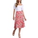 thumbnail image 2 of Faldas Midi Peasant de Mujer INSPIRE CHIC con Cintura Elástica A-Line de Flores Ditsy Rojas y Azules XL, 2 of 6