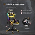 thumbnail image 4 of Vinsetto Racing Gaming Chair with RGB LED Lights, Adjustable Height, Gamer Office Chair, Computer Desk Chair, Black/Yellow, 4 of 9