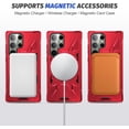 thumbnail image 2 of Shockproof Phone Case for Samsung Galaxy S24 Ultra Case MagFit [Compatible with Magsafe] Ring Stand Hard Back Cover Car Holder Cases 6.8 Protective (S24 Ultra,Red), 2 of 9