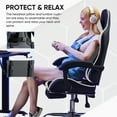 thumbnail image 5 of MCQ Ergonomic Swivel Gaming Chair with Headrest Lumbar Support for Home Office, Black and White, 5 of 9