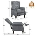 thumbnail image 6 of Veanerwood Single Sofa Chair Recliner Chair, Faux Leather Wingback Chair, Single Sofa Chair with Rivet Trim and Tufted Button, Grey, 6 of 7