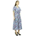 thumbnail image 3 of Phagun Womens Cotton Kaftan Floral Printed Midi Caftan Nightwear Coverup Gown Dress, 3 of 8