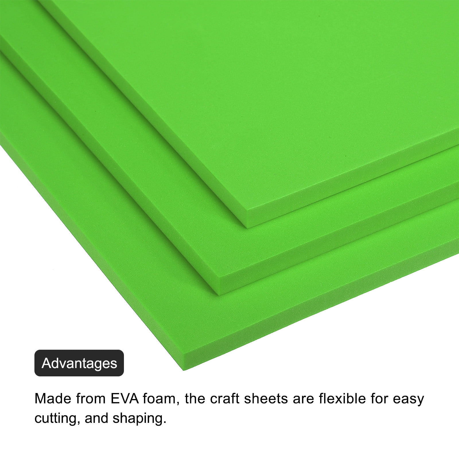 EVA Foam Sheets Green 9.8 Inch x 9.8 Inch 10mm Thick Crafts Foam Sheets 6Pcs