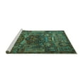 thumbnail image 2 of Ahgly Company Machine Washable Indoor Square Animal Turquoise Blue Traditional Area Rugs, 4' Square, 2 of 4
