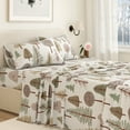 thumbnail image 2 of Great Bay Home Lodge Flannel Sheet Set - 100% Turkish Cotton - Double Brushed (Queen, Snowy Forest), 2 of 6