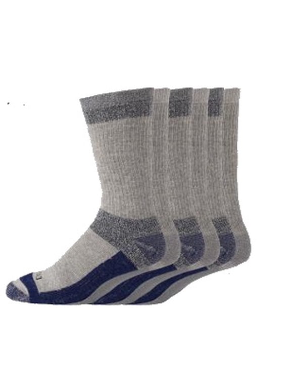 Men's 6 pairs Dri-Tech Max Cushion Crew Socks, Sizes 6-12, Grey Blue