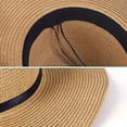thumbnail image 5 of Women's Beach Hat Portable Packable Roll Up Wide Brim Sun Visor UV Protection Floppy Crushable Straw Beach Hat Bonnet Beach Cap Sun Hat for Women Ladies, Black, Khaki, Navy, 5 of 6