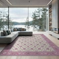 thumbnail image 2 of ODIKA 8'x10' Washable Area Rug Dusty Lilac Rose Pink Trellis Garden Scroll Medallion Border for King Size Bedroom Under Bed, Master Suite, Non-Shedding, Easy Care, 2 of 7