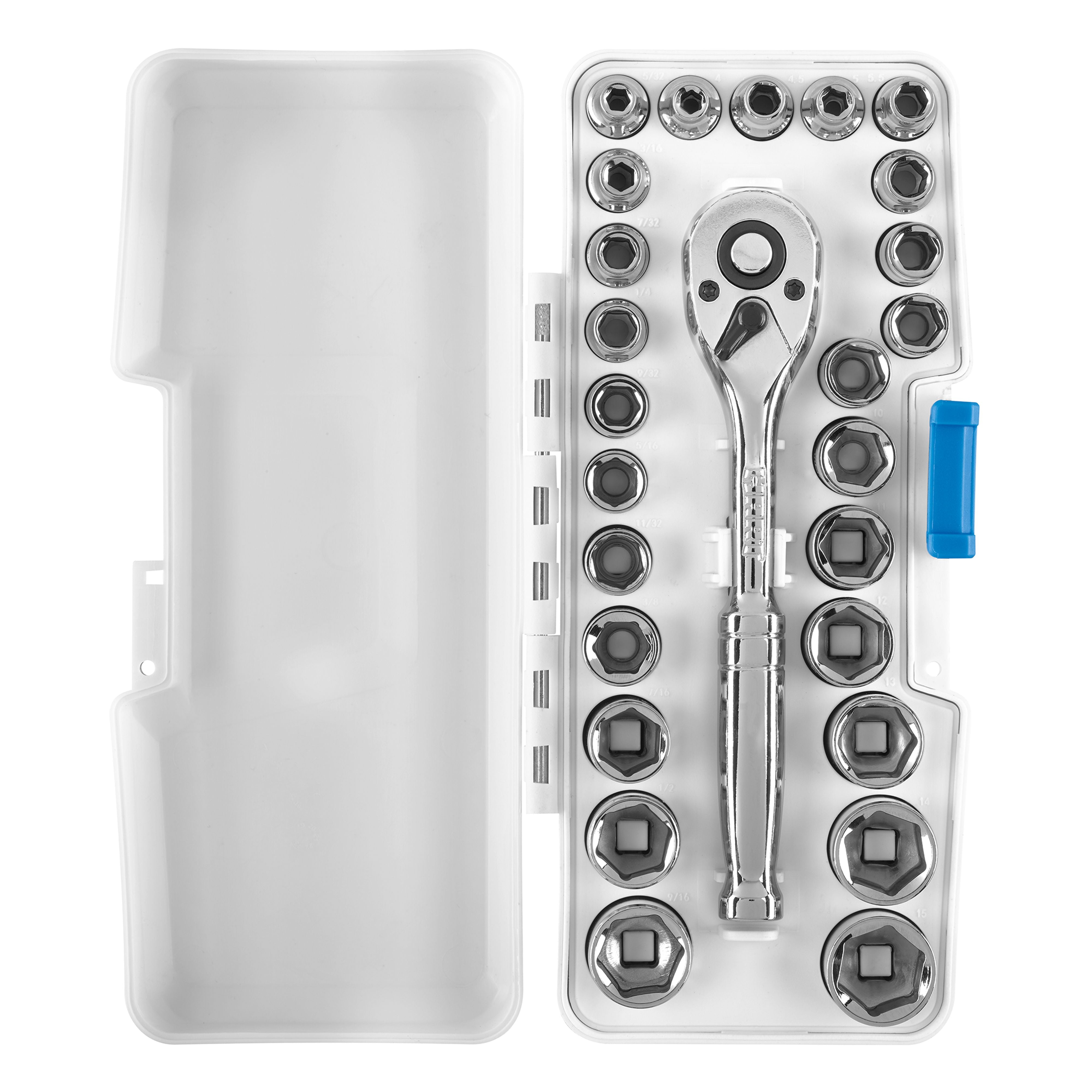 HART 26Piece 1/4inch Drive Mechanics Tool Set, Chrome Finish