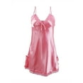 thumbnail image 1 of INSPIRAR CHIC Mujeres Satén V Cuello Floral Encaje Trim Ropa de Dormir Noche Vestido Slip Pijama Rosa-encaje M, 1 of 6