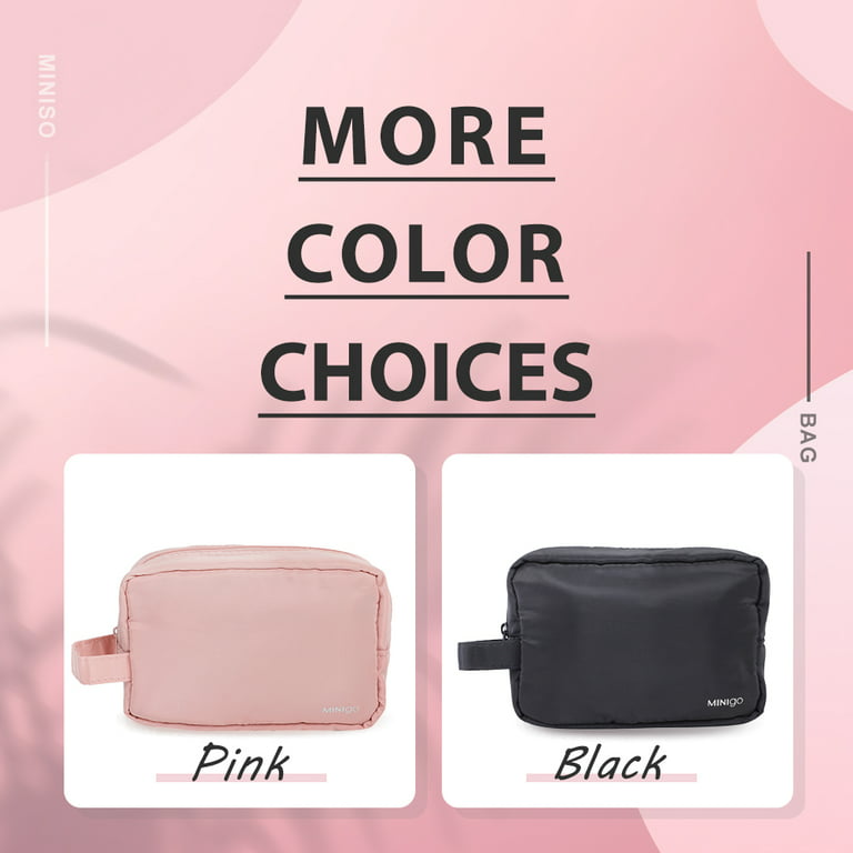 MINISO MINIGO Zippered Cosmetic Bag Travel Toiletry Kit Pink
