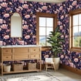 thumbnail image 4 of Chinoiserie Peel and Stick Wallpaper Chinoiserie Cherry Blossom Painting Birds Moonlight Wall Paper 23.6in x 9.8ft Self Adhesive Removable Renter Friendly Wallpaper for Bedroom Cabinets, 4 of 8