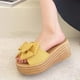 thumbnail image 5 of Mujeres Bowknot Beach Summer Pantuflas Plataforma Slope Heels Plus Size Shose Wmkox8yii  hj789, 5 of 7