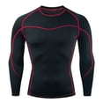 thumbnail image 2 of Compression Shirts Men Long Sleeve Athletic Workout Shirt Quick Dry Base Layer T Shirts Gym Running Tops for Basketball, 2 of 4