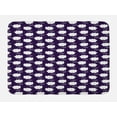 thumbnail image 1 of Rain Bath Mat, Cumulus Style Puffy Clouds Participating White Droplets Repeating Pattern, Plush Bathroom Decor Mat with Non Slip Backing, 29.5" X 17.5", Dark Purple and White, by Ambesonne, 1 of 2