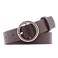 thumbnail image 2 of Only Moment Coffee Belts for Women Trendy Pu Adjustable Web Stretch Belt with Non-Metal Buckle for Jeans Pants One Size, 2 of 2