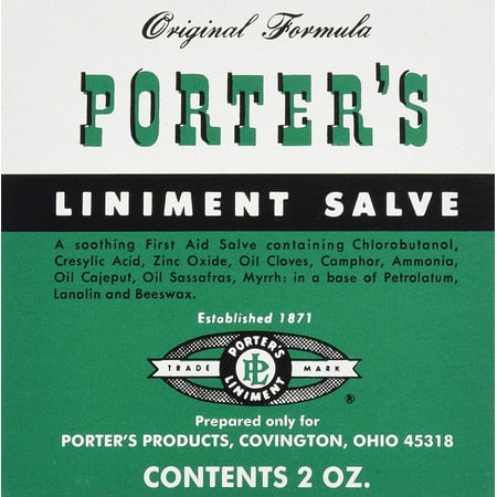 4 Pack Orginal Formula Porter's Liniment Salve 2 Oz cuts burns