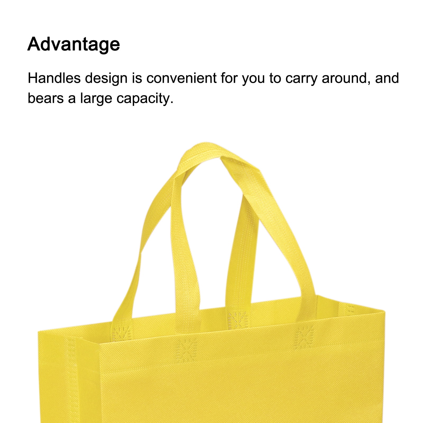Unique Bargains Reusable Gift Bags Vertical Style Non-Woven Tote Bag Yellow
