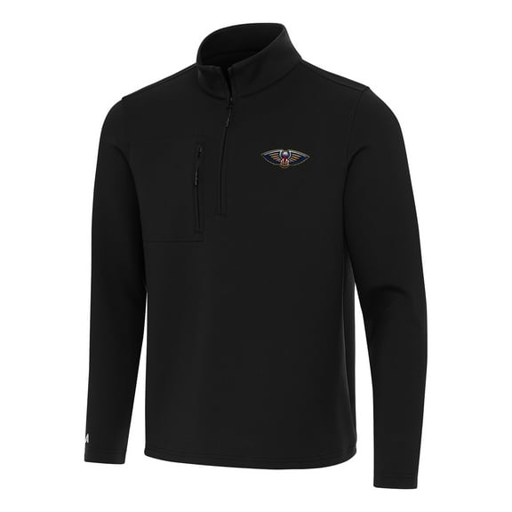 Men's Antigua  Black New Orleans Pelicans Insider Quarter-Zip Top