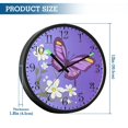 thumbnail image 3 of Voice Activated Clock with Glow Light 12 Inch Large Silent Wall Clock Battery Operated for Home Decor Flowers and Butterflies, 3 of 8