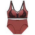 thumbnail image 1 of Birdeem Clothing Set Womens Large Size Wireless Bra Back Button Push Up Bra Set, 1 of 10