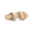 thumbnail image 4 of BLISSFUL STEP Women's Sandals Block Heels Dual Straps Slide Sandals Beige 9, 4 of 7