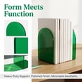 thumbnail image 2 of Unique Bargains 2Pcs Clear Acrylic Modern Non-Skid Bookends Song Bailv 4.7*3.9*6.1inch, 2 of 5