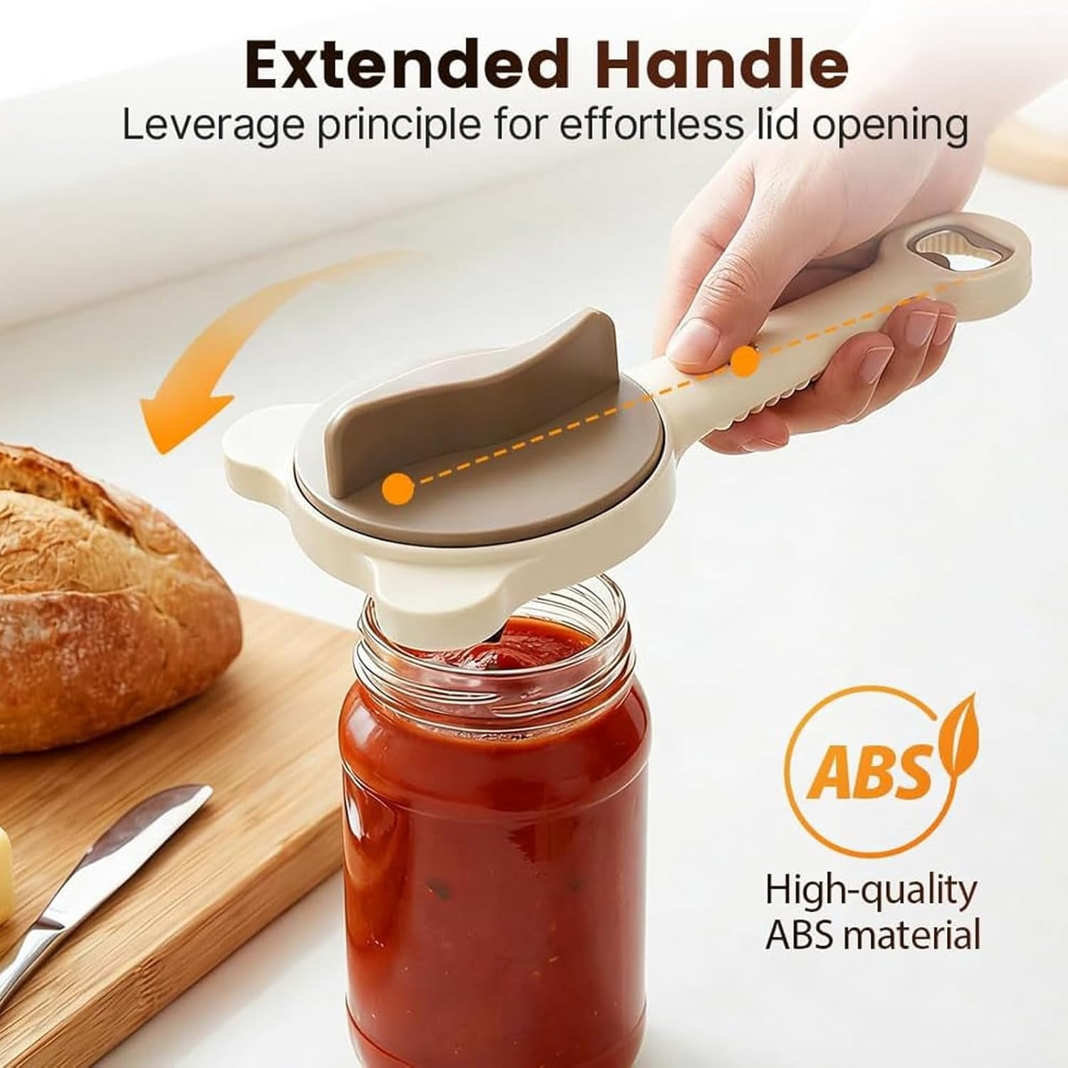 4 in 1 Multi-Purpose Jar Opener, Adjustable Stainless Steel jar Opener with Retractable Three Claw Grip, Manual Can & Bottle Opener Tool for Seniors and Weak Hands, Fits Jars Cans Wine Bottles (2PCS)