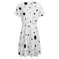 thumbnail image 5 of Messy Black Polka Dots Women's Dress Short Sleeve Summer Sundress Summer Women Clothes, 5 of 7