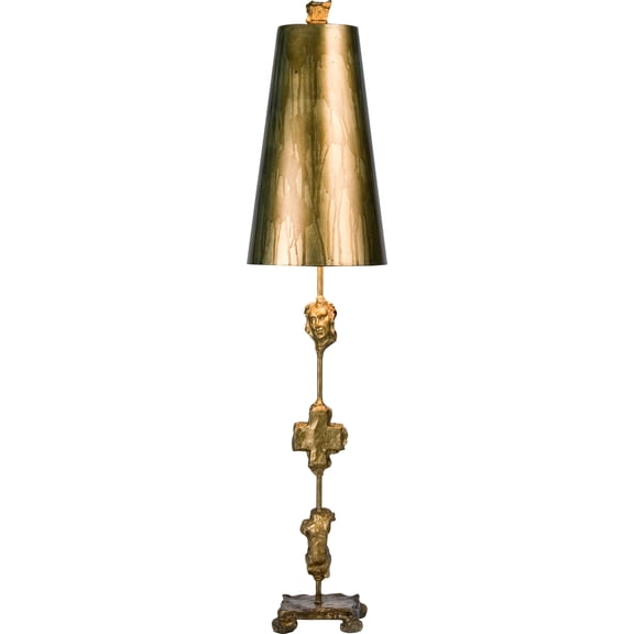 Lucas McKearn Fragment Traditional Resin Table Lamp in Gold Leaf