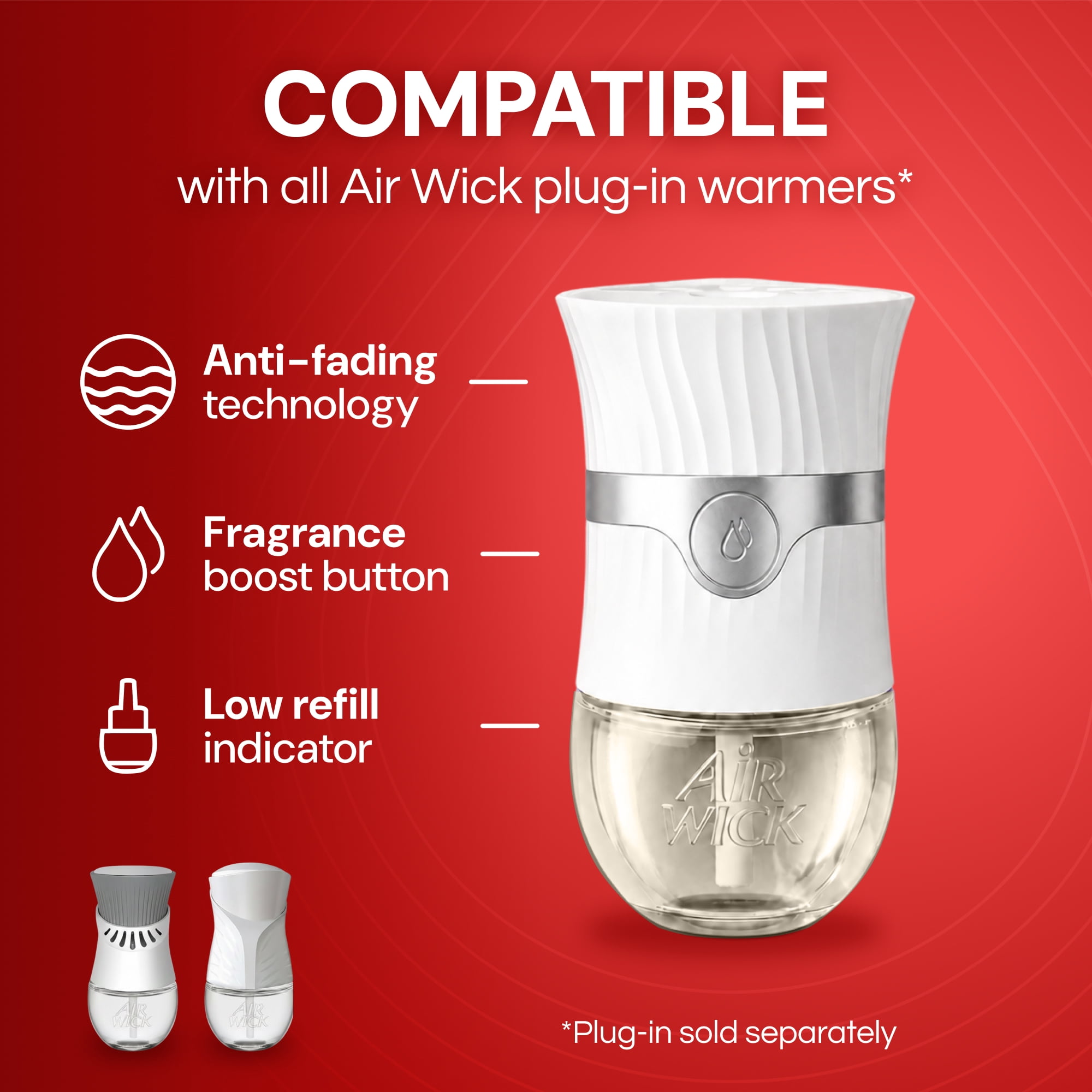 (4 pack) Air Wick Plug-In Scented Oil Warmer Air Freshener Starter Kit, Apple Cinnamon Medley, 2 Piece