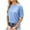 Blue, variant on gakvbuo Womens Tops!Women's Fashion Solid Casual T-shirt Short Sleeves Blouse Round Neck Casual Button Tops