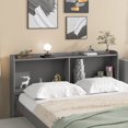 thumbnail image 6 of Full Bed with Bookcase,Twin Trundle,Drawers,Gray, 6 of 8