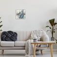 thumbnail image 2 of Chaotic Abstract Blue Arrangement Abstract Painting White Framed Art Print Wall Art, 2 of 7