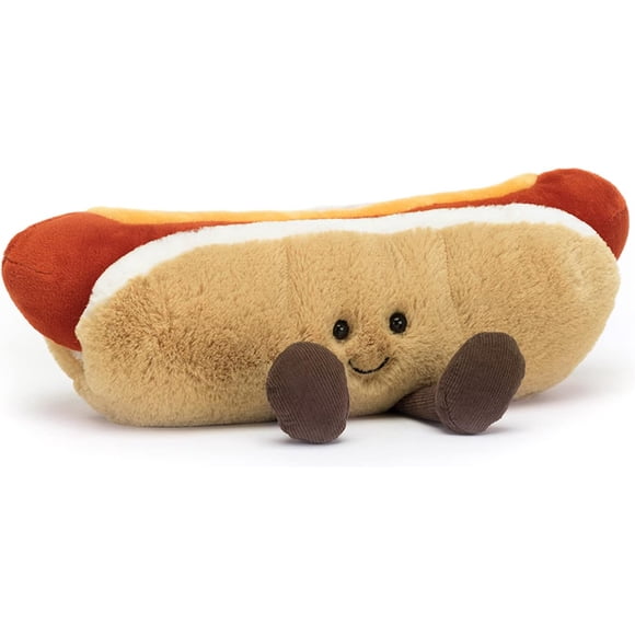 Jellycat Amuseables Peluche Hot Dog, 10 Pouces - Peluche Alimentaire - Idée-Cadeau Amusante