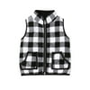 Springcmy Kids Baby Girl Plaid Jacket Zipper Warm Outwear Vest Coat