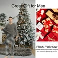 thumbnail image 6 of YUSHOW Mens Winter Pajamas Set Warm Fleece Henley Long Sleeve Top & Flannel Plaid Pajama Pants Pjs Sleepwear Size M, 6 of 7