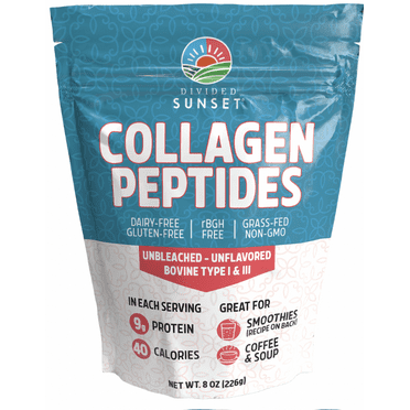 Divided Sunset Collagen Peptides Powder Mix, Unflavored - Unbleached, 8 oz