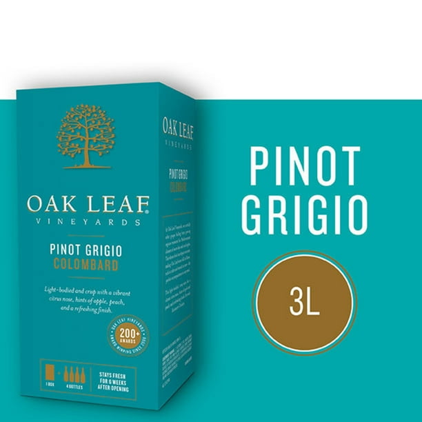Oak Leaf® Vineyards Pinot Grigio/Colombard White Wine 3L, American