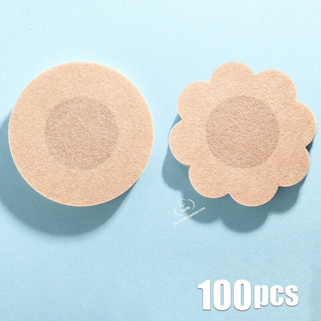 Pegatinas para cubrir pezones de piezas para mujer, cinta de realce de pecho, Invisible, autoadhesivo, desechable, Parche de pasta para el pecho, 100