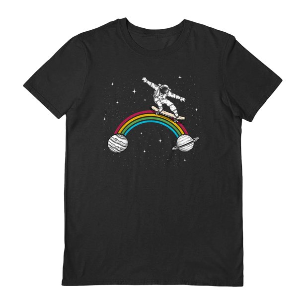 Spacey Gracey - Camiseta Space Skater Boy para Adultos Unisex (Negro)