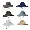 thumbnail image 3 of Cheers.US Men Outdoor Breathable Lightweight Big Brim Sunhat Waterproof Fisherman Hat Fishing Cap Sun Hat with Neck Drawstring for Fishing Hiking, 3 of 7
