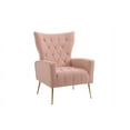 thumbnail image 3 of Cterwk Modern Accent Chair with Ottoman, Comfy Armchair for Living Room, Bedroom, Office, Pink, 3 of 8