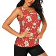 thumbnail image 2 of Xecao Japanese Maneki Cats print women's scoop neck, loose-fit workout tank tops for the gym., 2 of 9