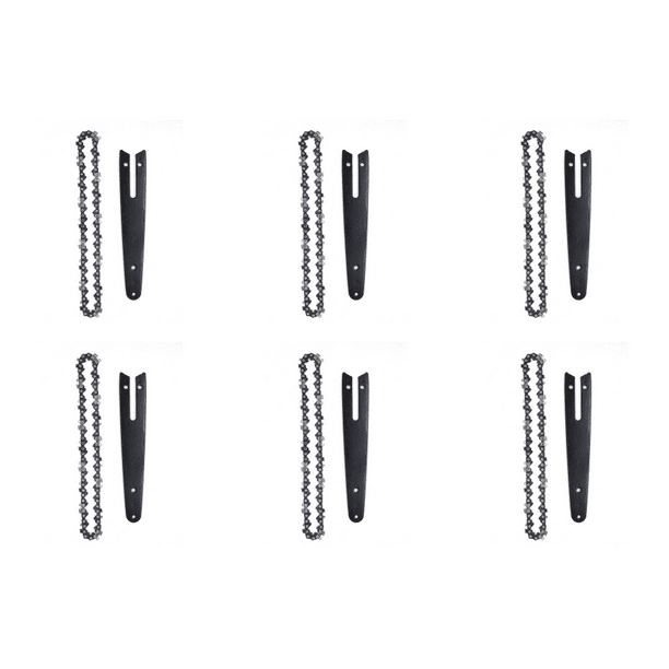 Juego Cadena Y Barra Guía 6 Pulgadas para Mini Eléctrica Accesorios Herramientas Cadena Duraderos Y Alta (cadena 6 Pulgadas * 1 + Barra Guía * 1)