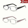 thumbnail image 1 of Paquete de 2 gafas de lectura clásicas, ligeras, geométricas, irregulares, rectangulares, con montura pequeña, for mujeres y hombres, lentes de plástico for protección de los ojos, diferentes colores, 1 of 3