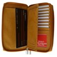 thumbnail image 4 of Ladies Checkbook Organizer Genuine Leather Zip Around Clutch Wallet 4575 CF, 4 of 5