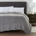 thumbnail image 2 of Mainstays Classic Gray Solid Polyester Plush Bed Blanket, King, 2 of 3